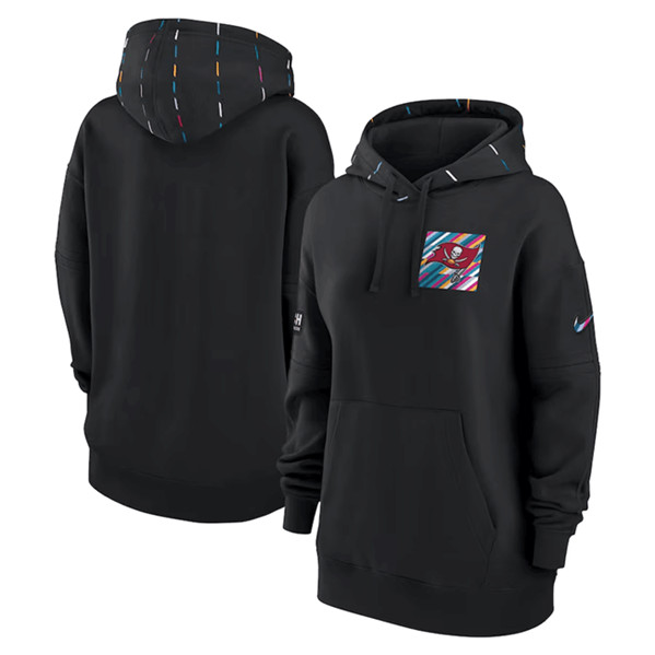 Women's Tampa Bay Buccaneers Black 2023 Crucial Catch Club Pullover Hoodie(Run Small)